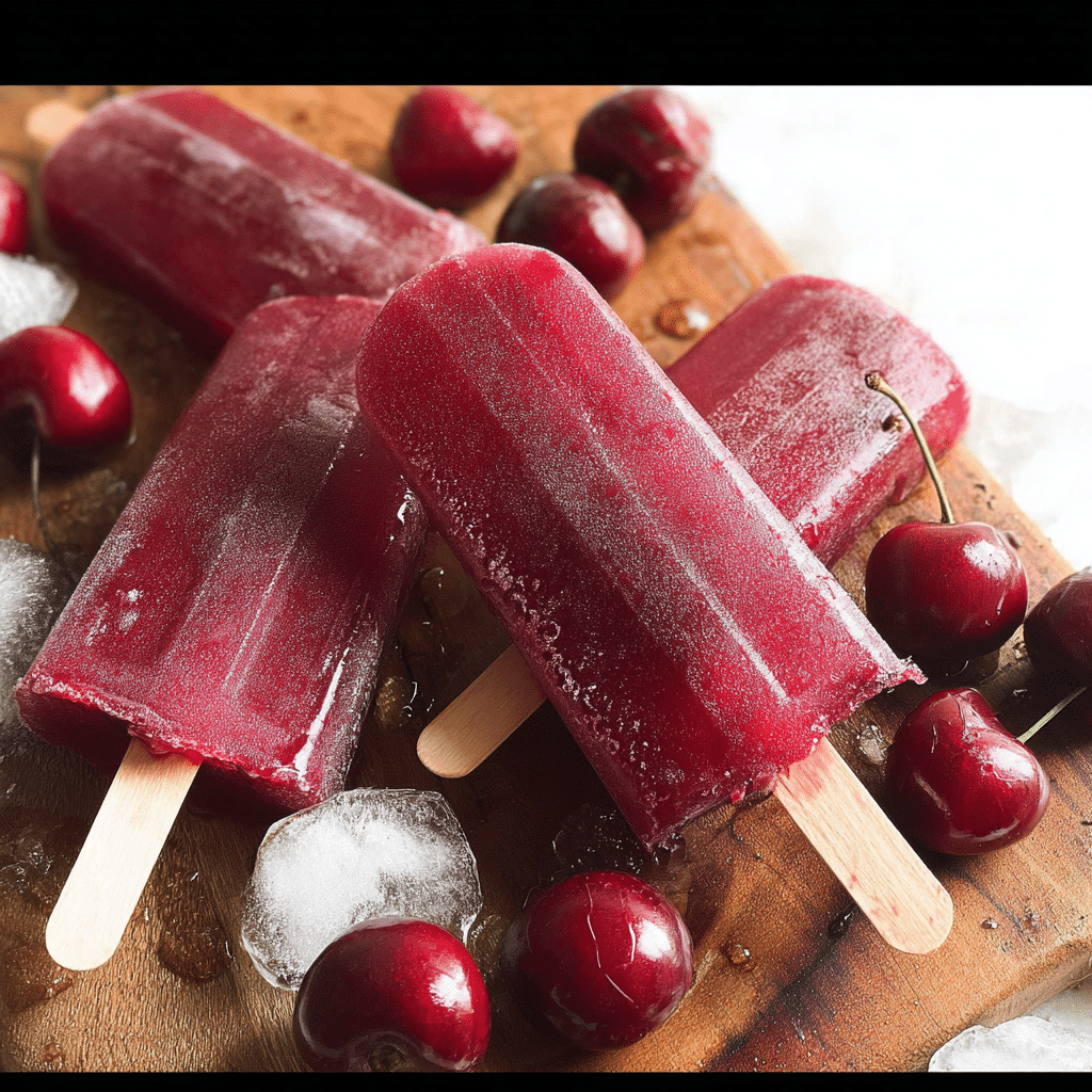 Refreshing Homemade Cherry Popsicles