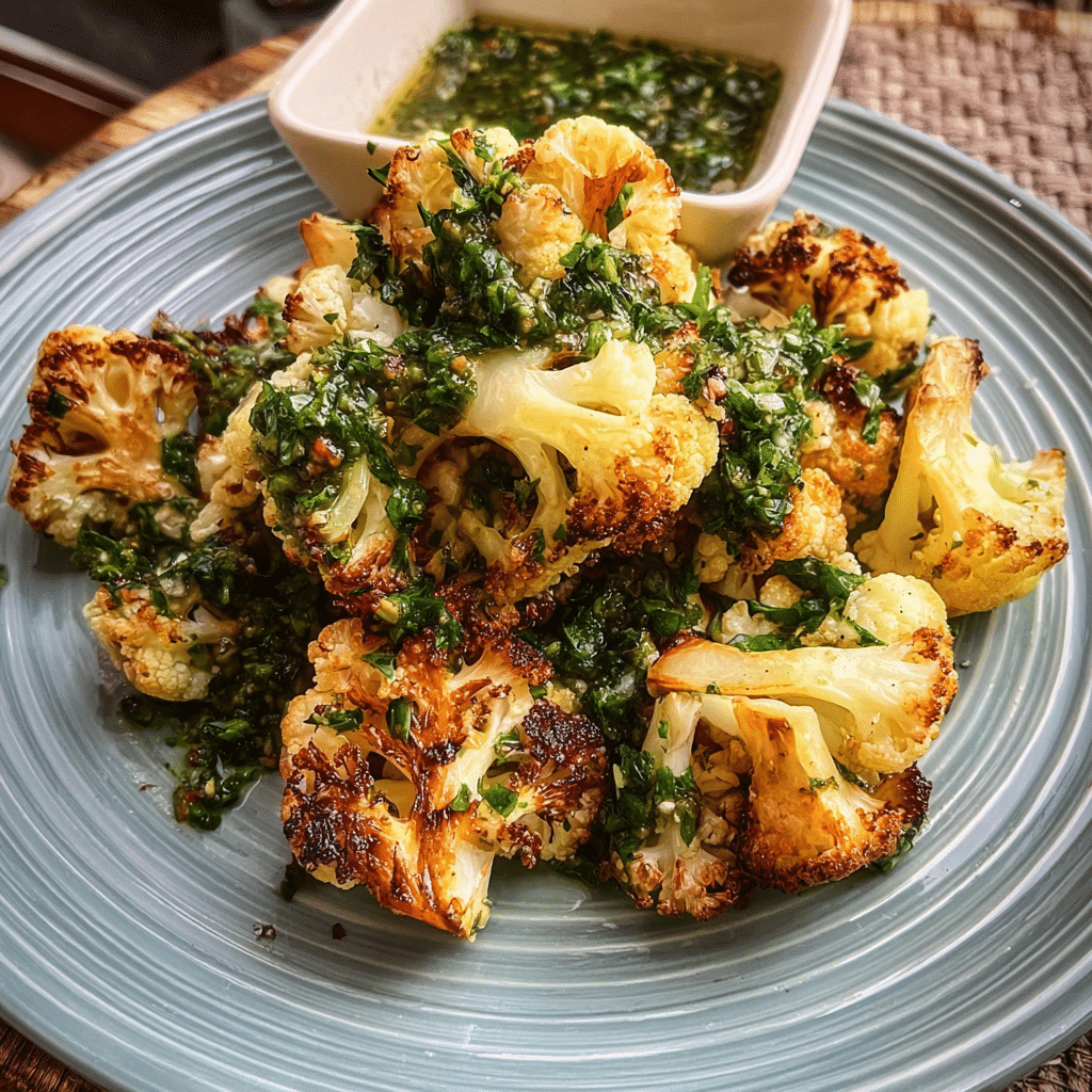 Roasted Cauliflower with Salsa Verde