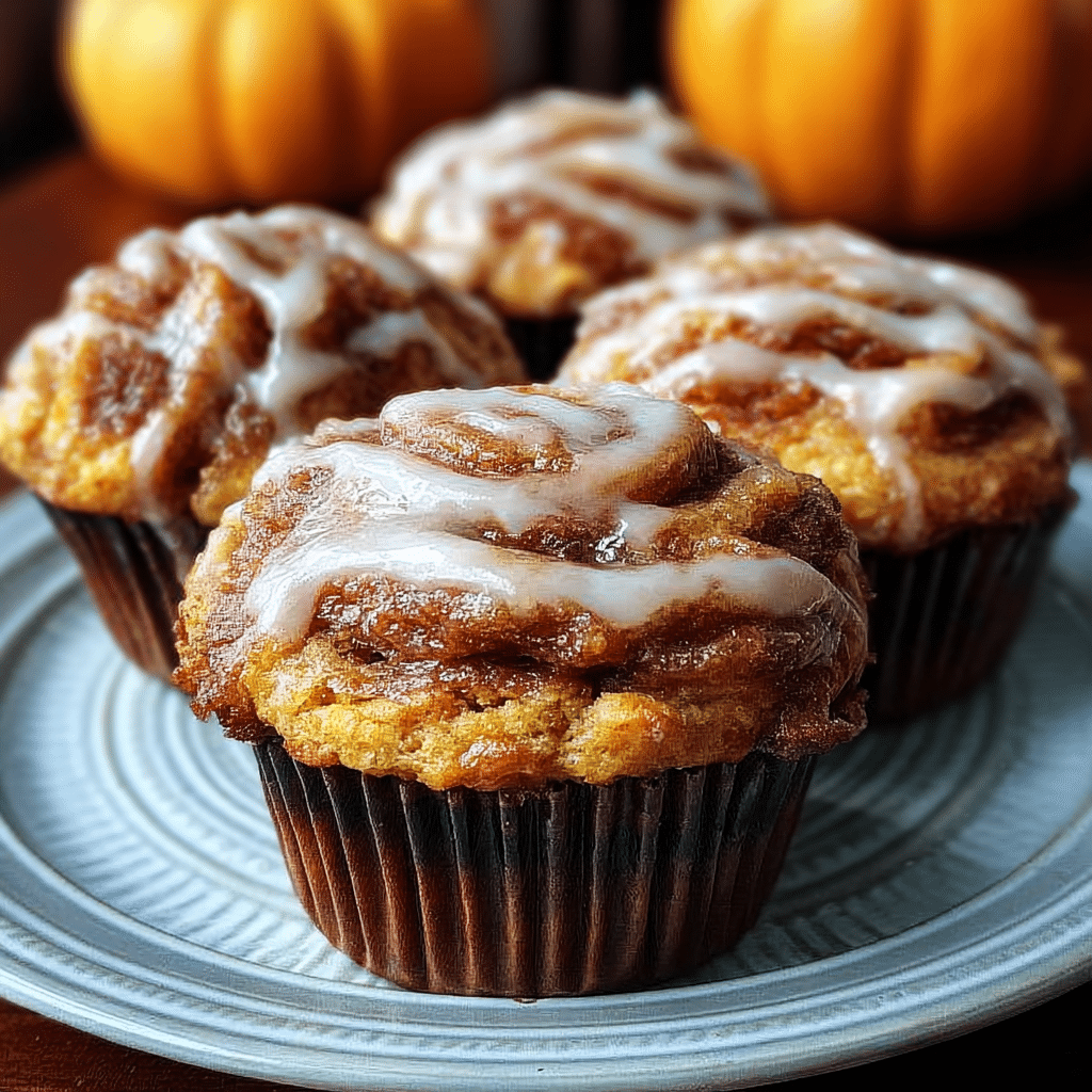Fall Muffins: Pumpkin Cinnamon Roll Muffins