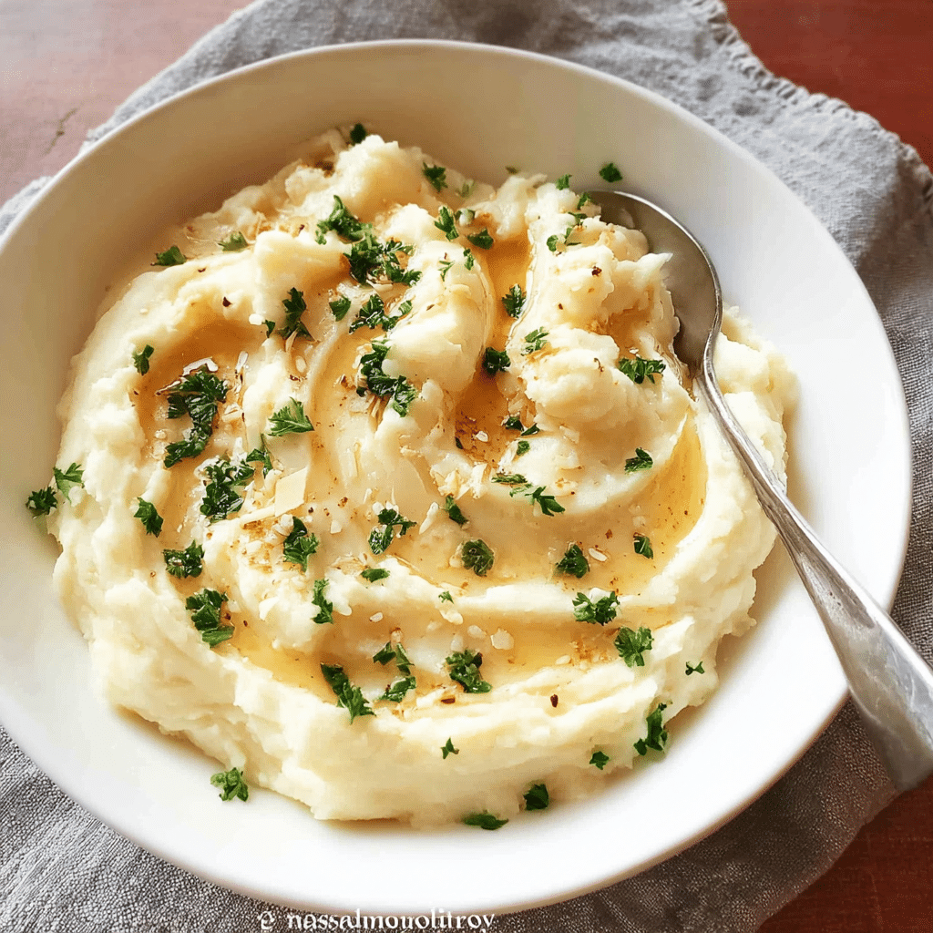 Easy Creamy Garlic Parmesan Mashed Potatoes