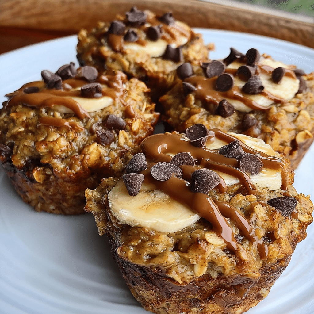 Baked Oatmeal Cups with Banana & Chocolate
