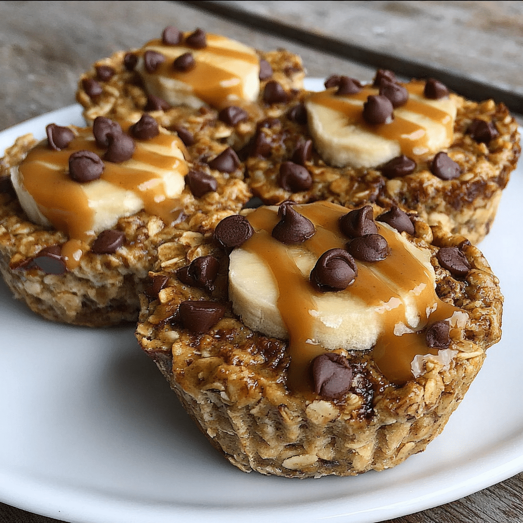 Baked Oatmeal Cups with Banana & Chocolate