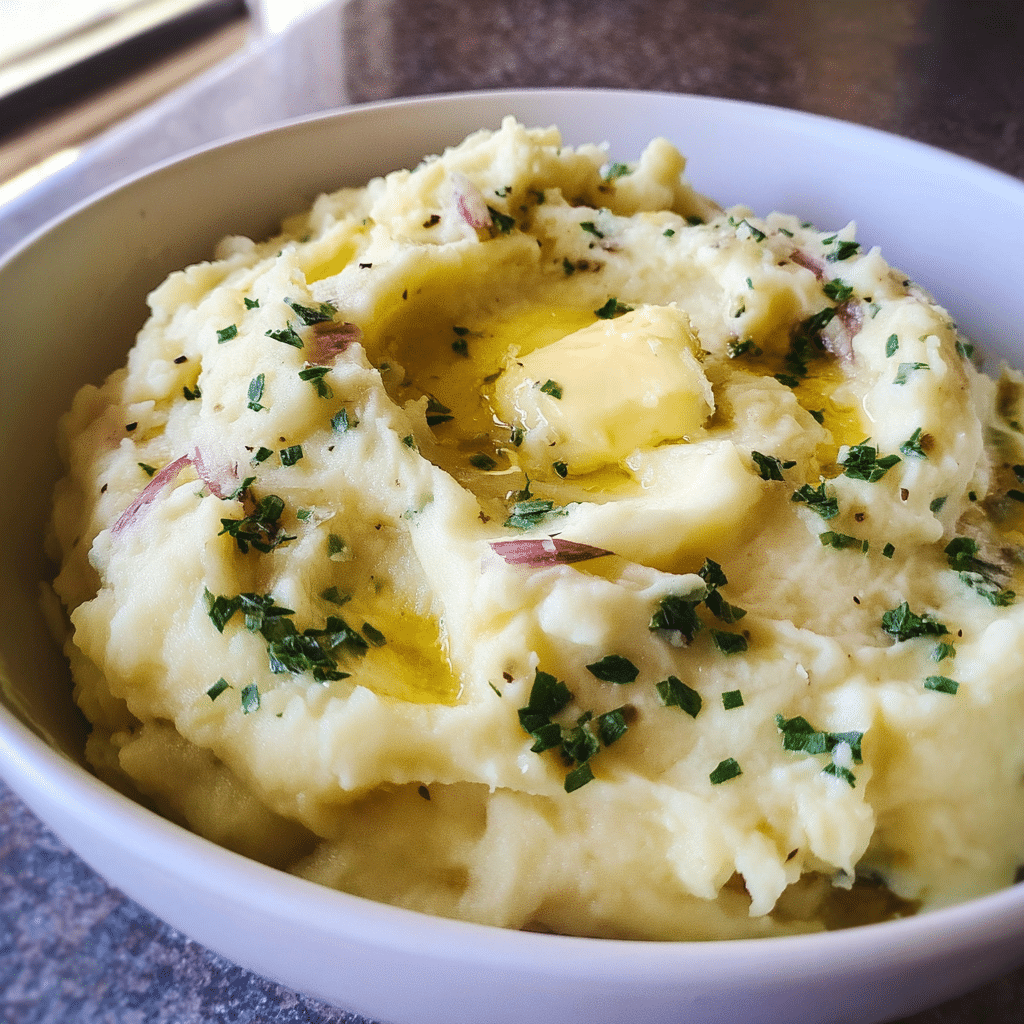 Easy Creamy Garlic Parmesan Mashed Potatoes