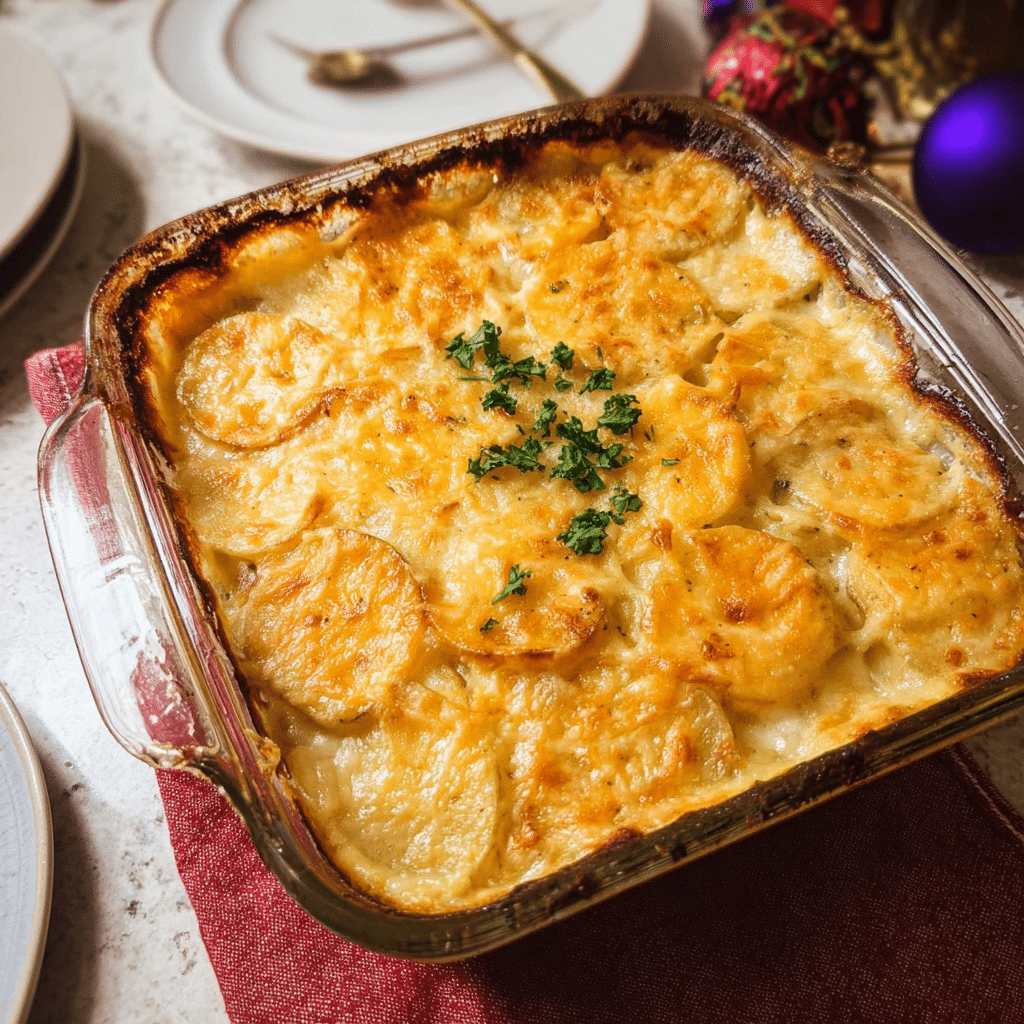 Cheesy Scalloped Potatoes Christmas Side