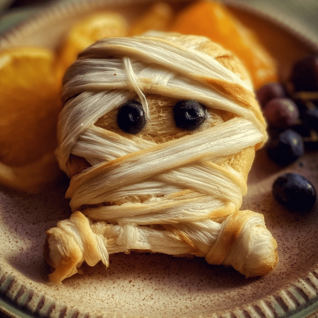 Quick Savory Halloween Snack – Creepy-Cute Mummy Brie