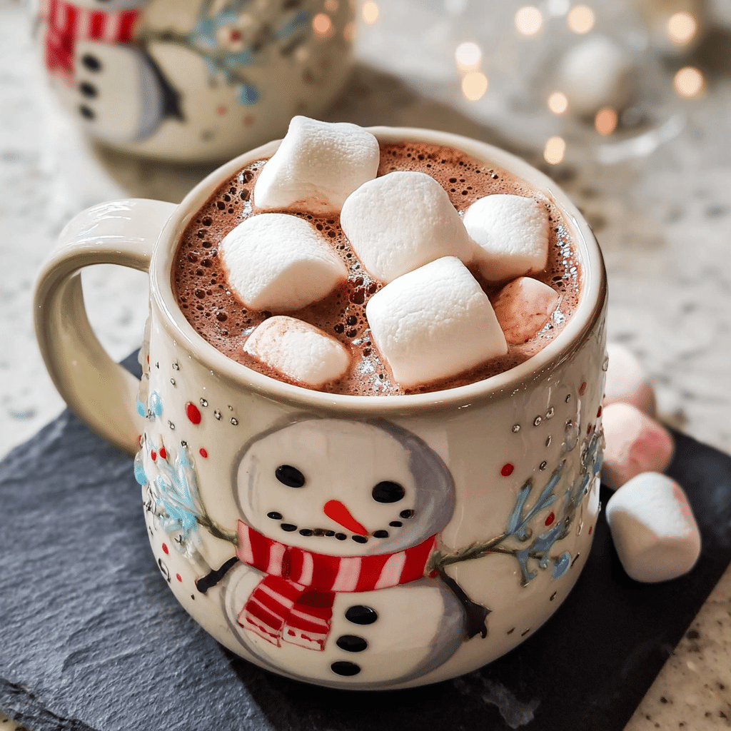 Festive Hot Chocolate with Marshmallows