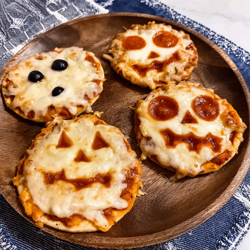 Quick Family Dinner Idea – Haunted Mini Pizzas
