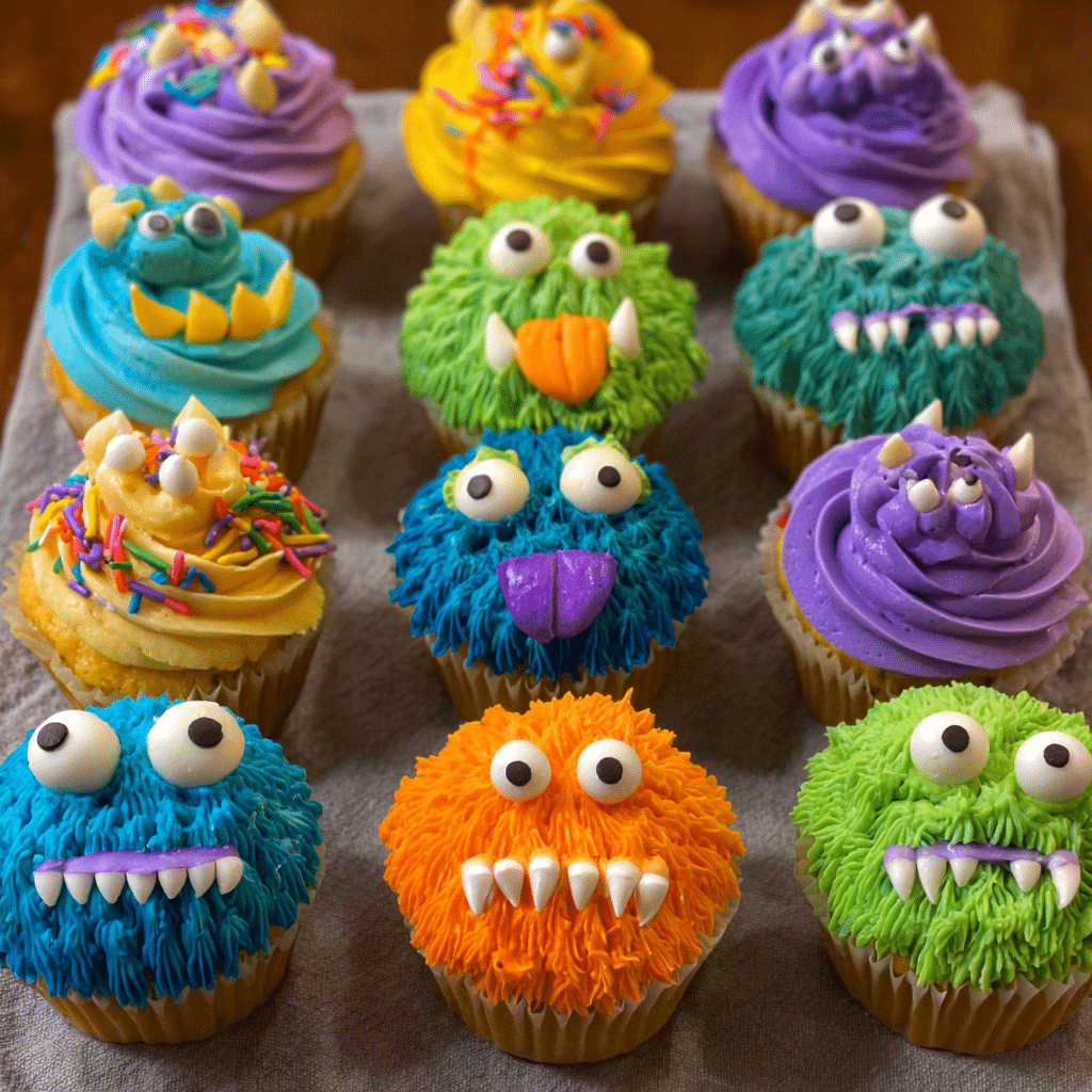 Colorful Party Cupcake Idea – Monster Cupcakes