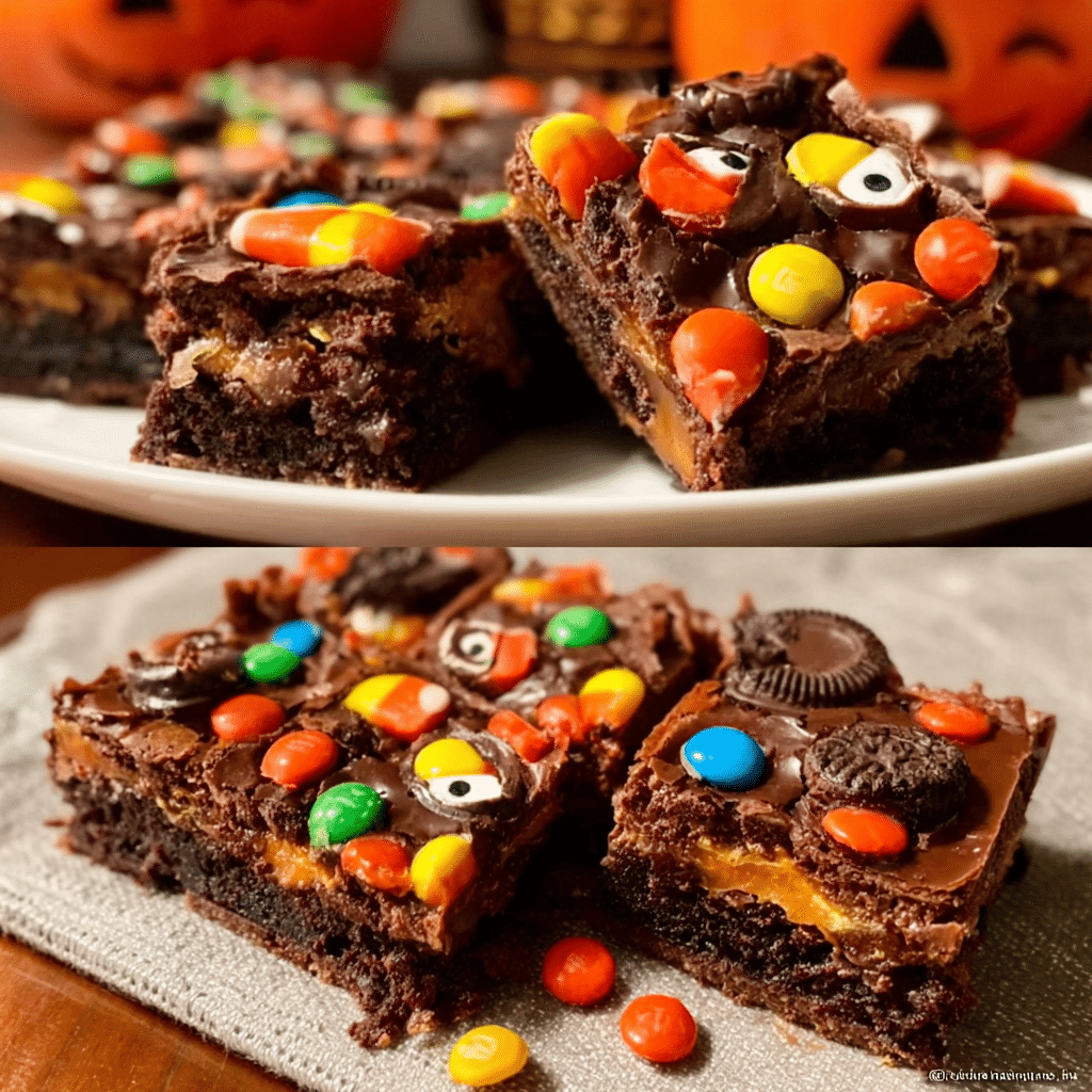 Easy Dessert Hack for Halloween – Leftover Candy Brownie Bars