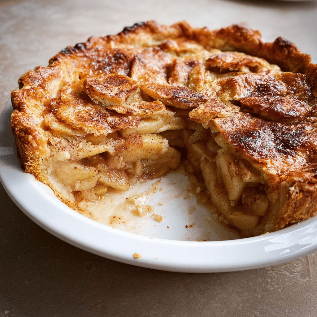 flaky crust filled with warm cinnamon apples
