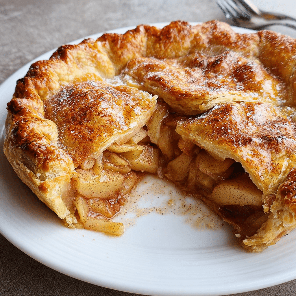 flaky crust filled with warm cinnamon apples