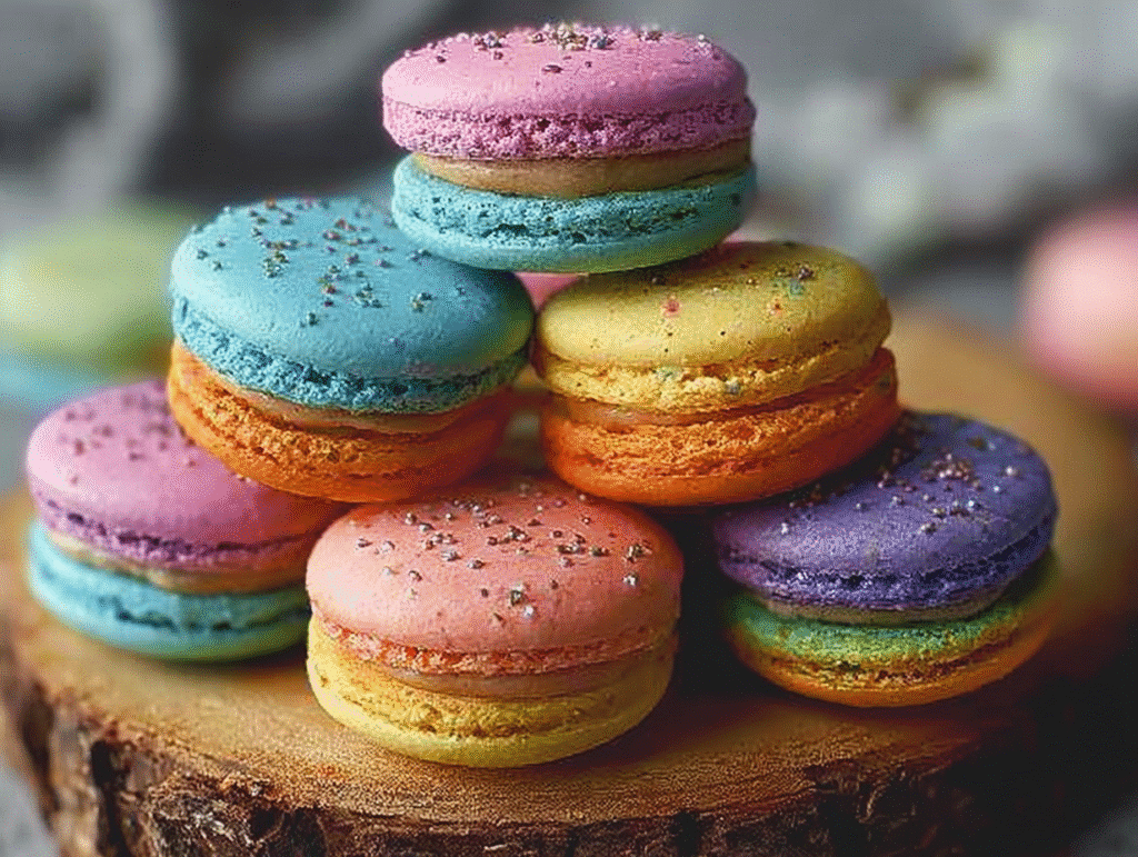 rainbow macarons
