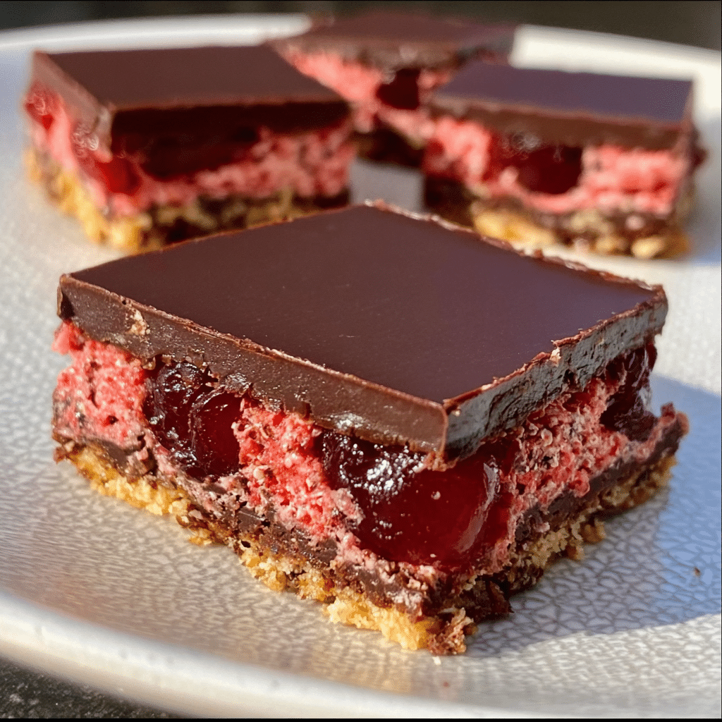 no-bake choc-cherry slice