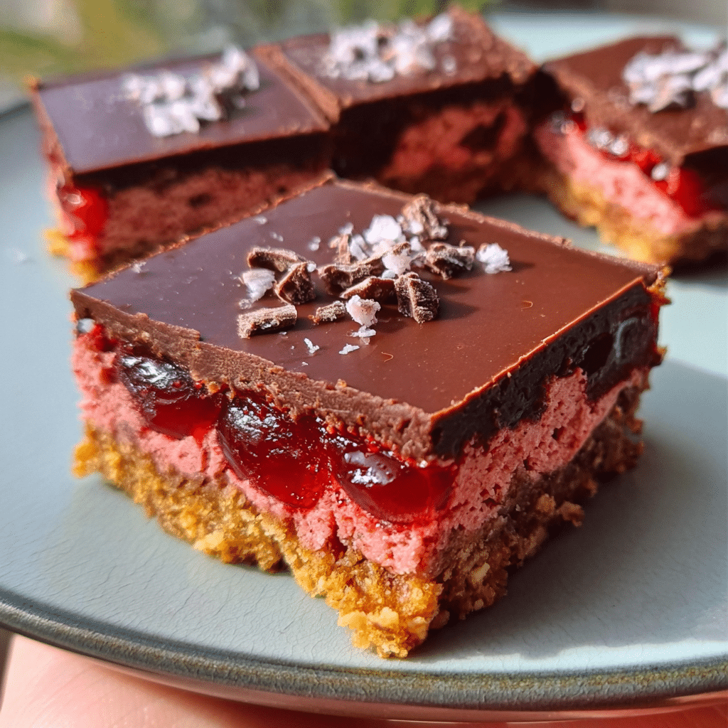 no-bake choc-cherry slice