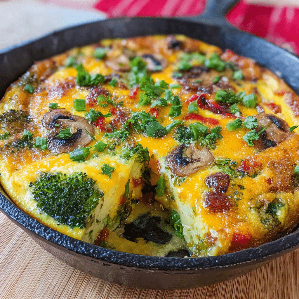 easy veggie frittata breakfast recipe