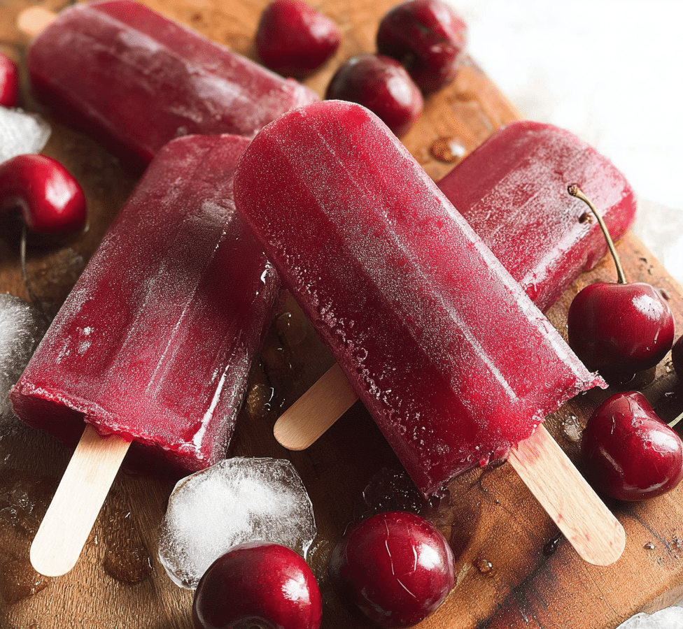 Refreshing Homemade Cherry Popsicles