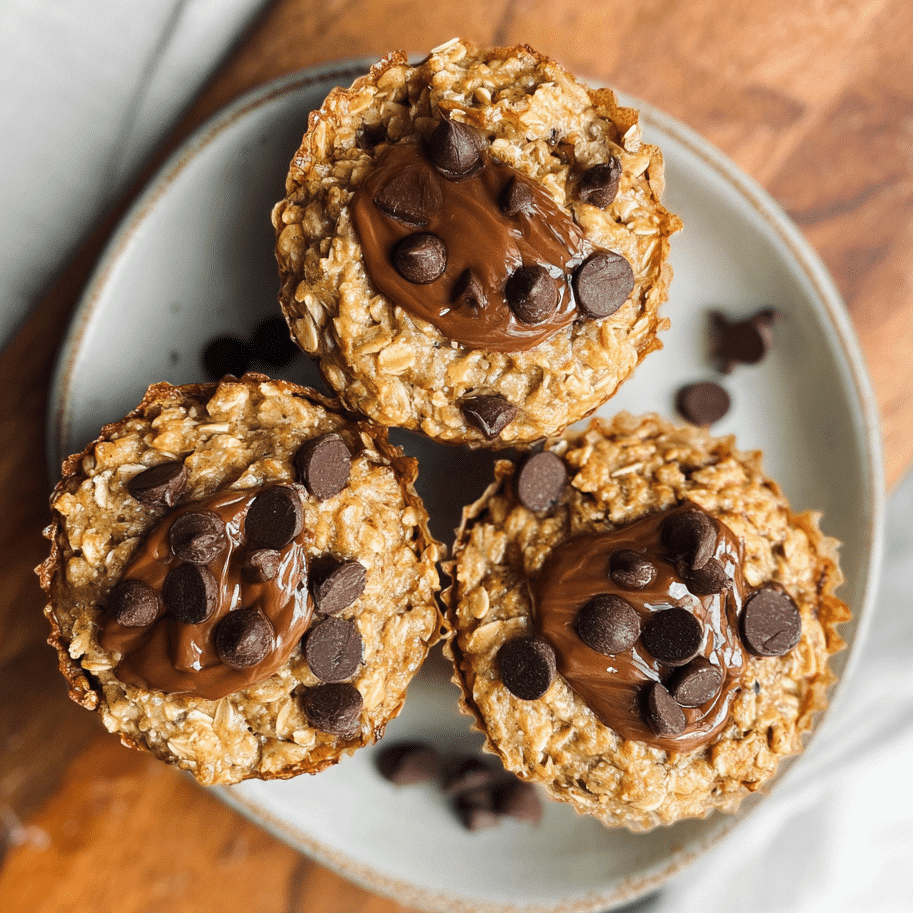Baked Oatmeal Cups with Banana & Chocolate