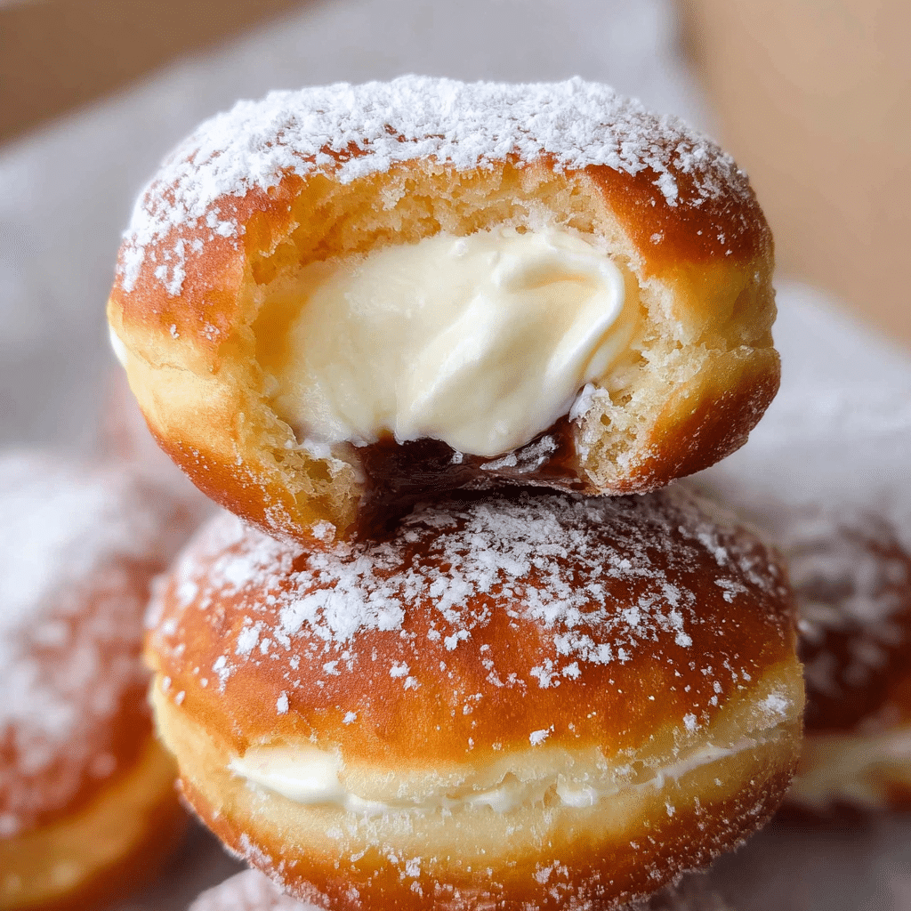 Soft Cream-Filled Donuts Recipe