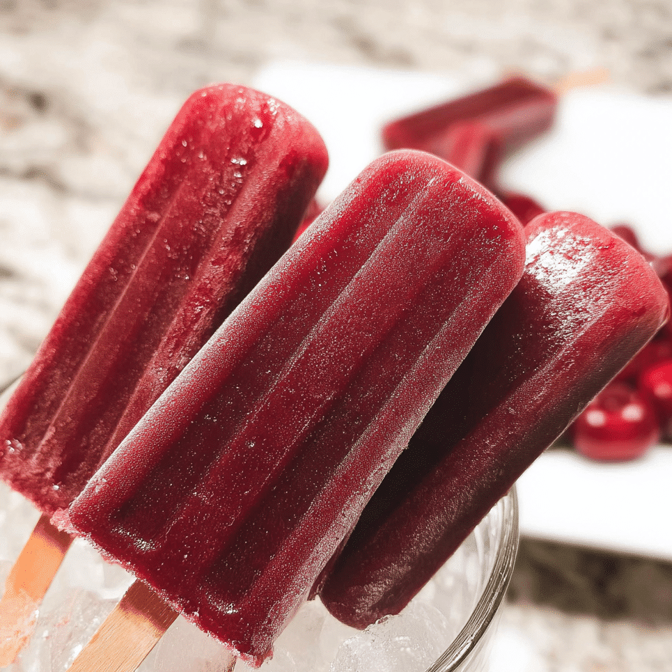 Refreshing Homemade Cherry Popsicles