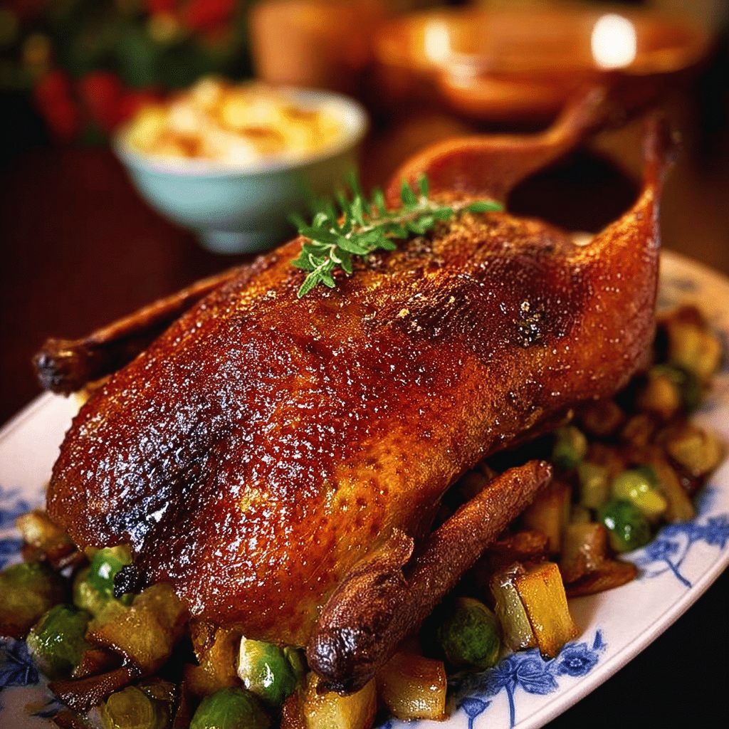 Crispy Roast Goose Traditional Christmas Recipe