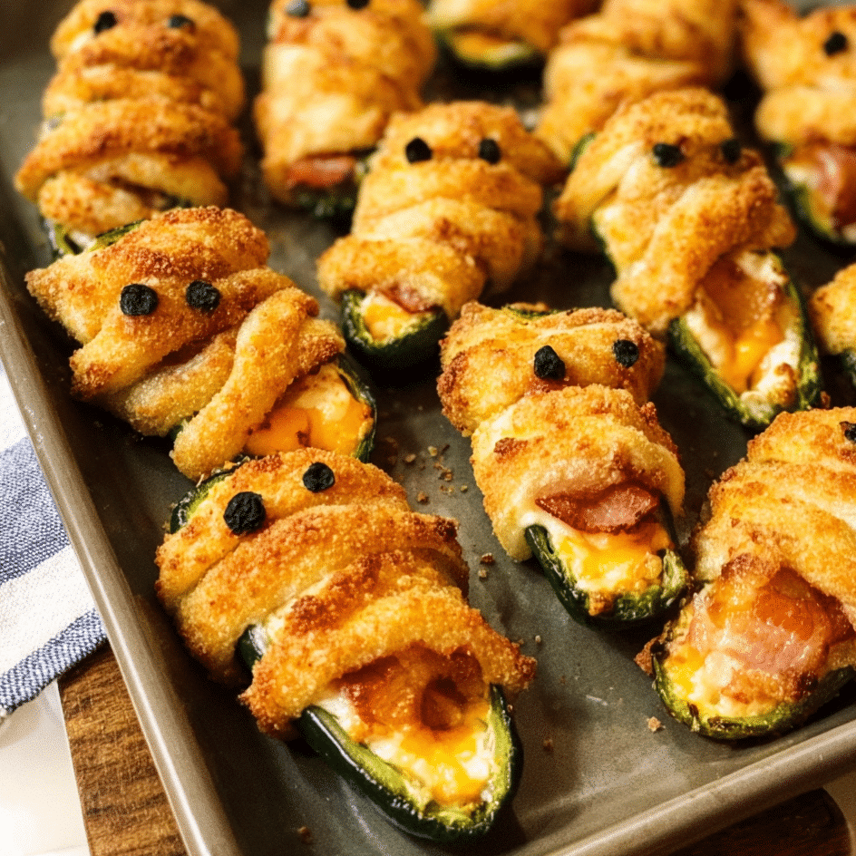 Fun Party Appetizer Ideas – Mummy Jalapeño Poppers