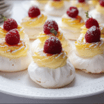 mini lemon custard pavlovas