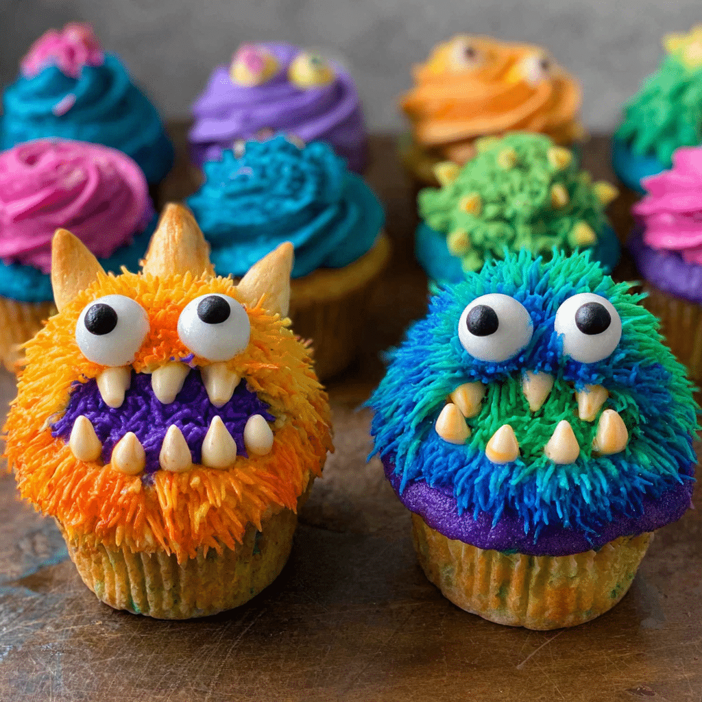 Colorful Party Cupcake Idea – Monster Cupcakes