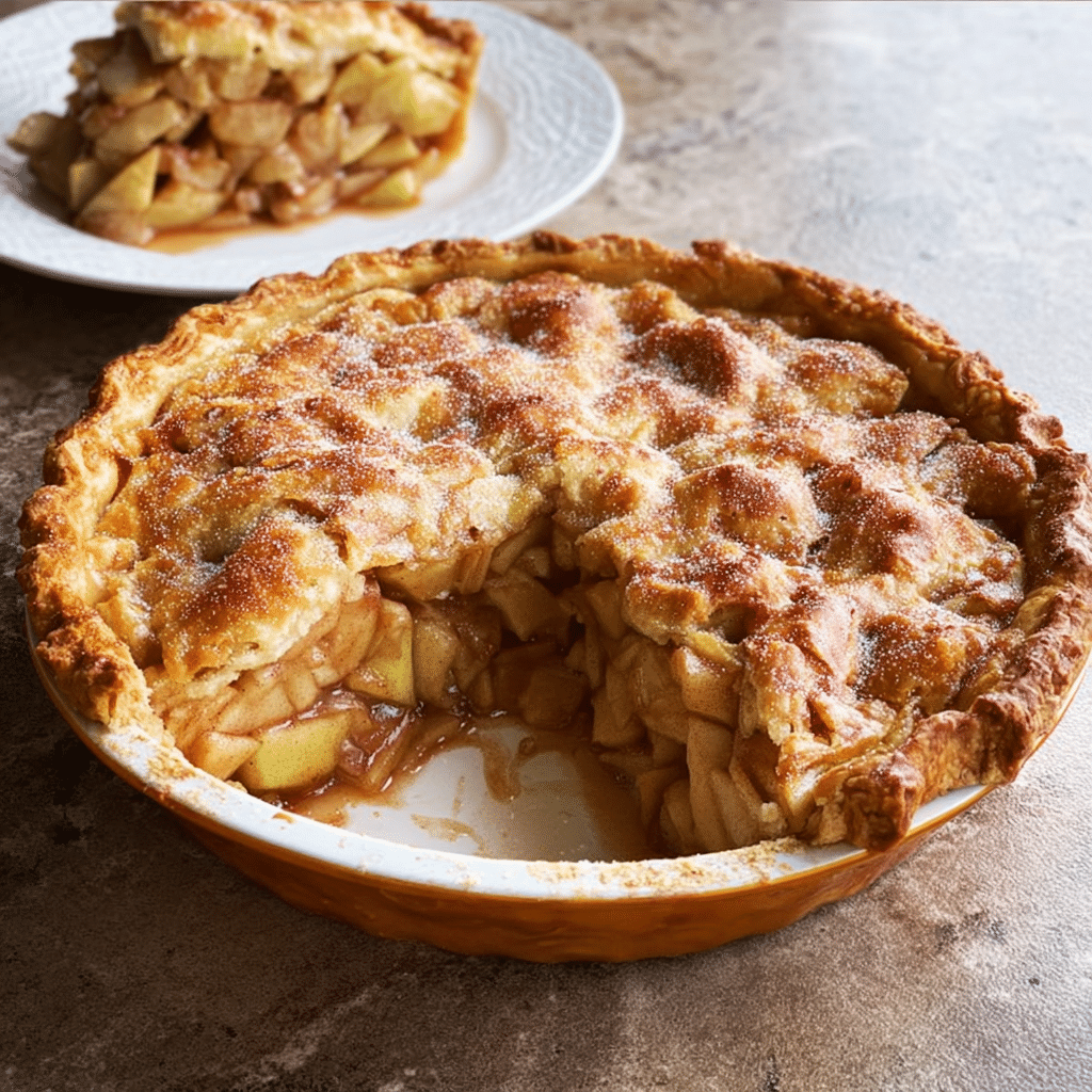 flaky crust filled with warm cinnamon apples