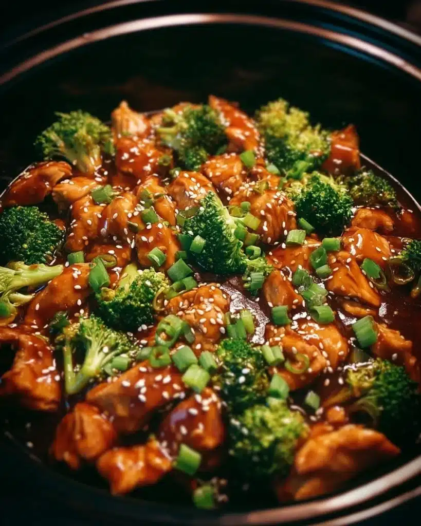 Delicious Dump and Go Crockpot Teriyaki Chicken ready to serve