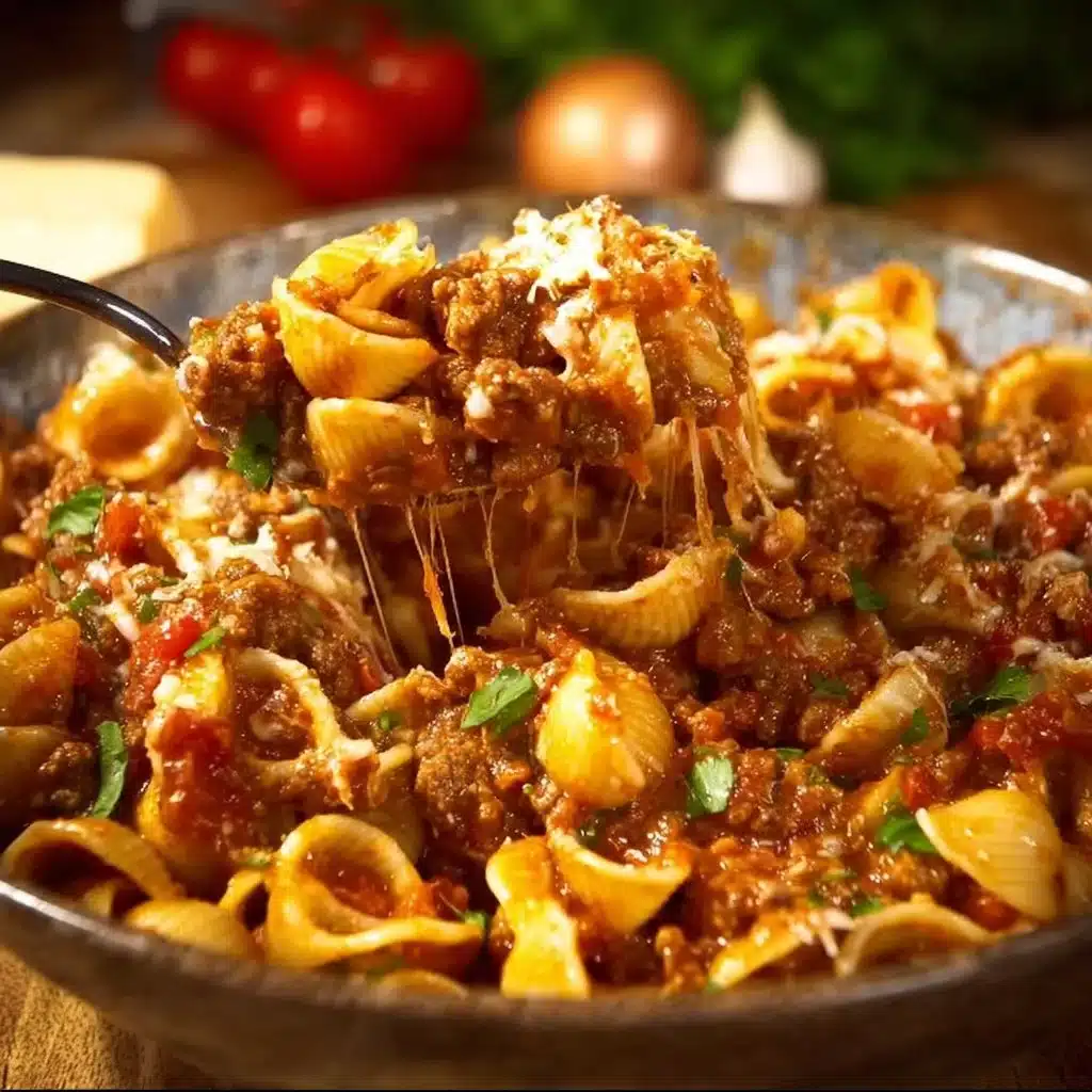 Delicious Taco Pasta dish served with cheese and toppings.