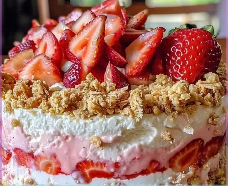 Berrylicious Strawberry Crunch Cheesecake