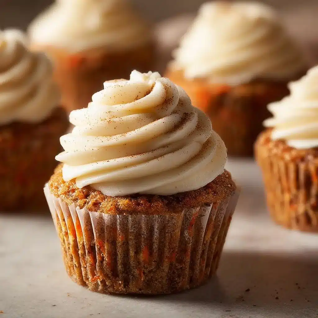 Delicious homemade carrot cake cupcakes with cream cheese frosting