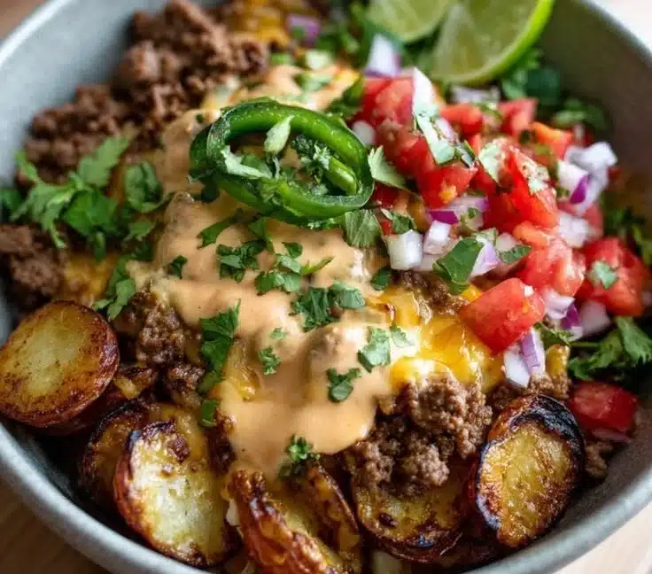 Ground Beef & Potato Taco Bowl