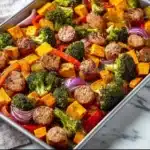 Quick sheet pan chicken recipe with vegetables for an easy weeknight dinner