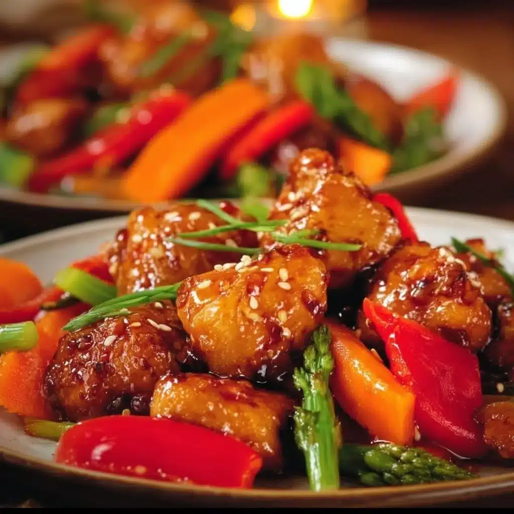 Sheet pan honey garlic chicken with vegetables ready to serve