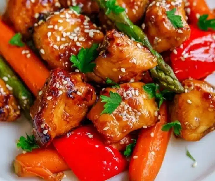 Sheet Pan Honey Garlic Chicken & Vegetables