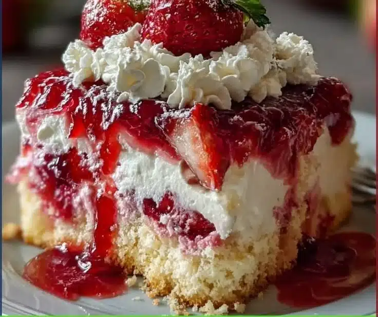 Strawberry Earthquake Cake