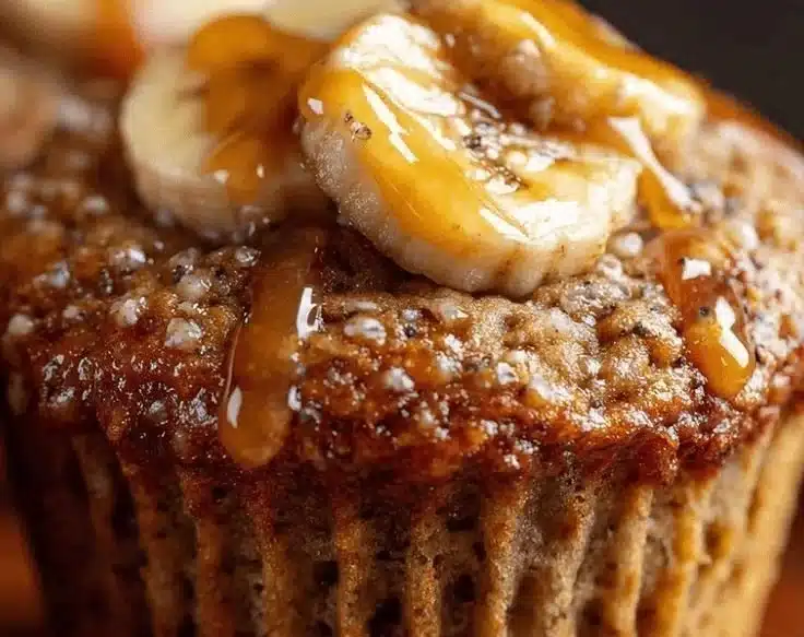 Delicious homemade banana bread muffins on a cooling rack.