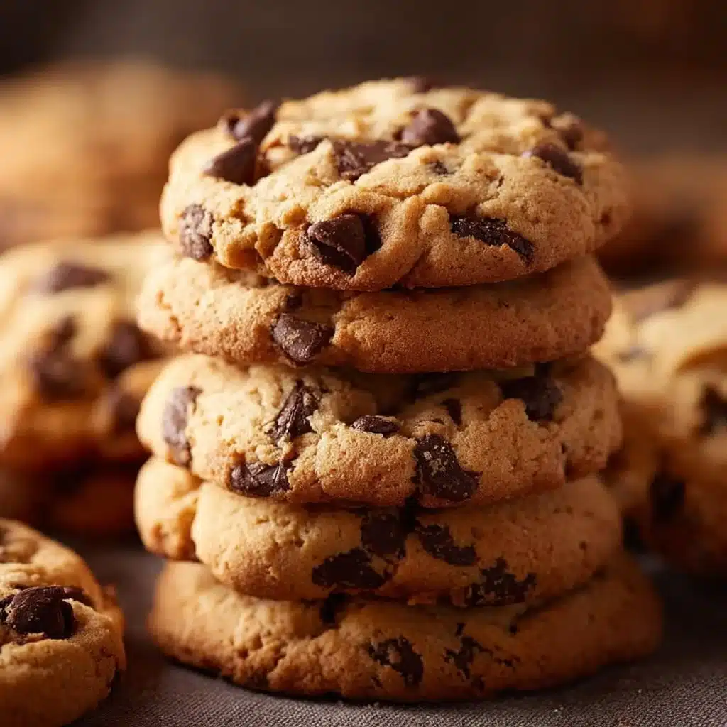 Plate of classic chocolate chip cookies fresh from the oven