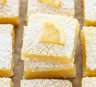 Deliciously baked classic lemon bars with a buttery crust and lemon filling