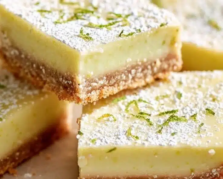 Key Lime Pie Bars with zesty lime filling and graham cracker crust