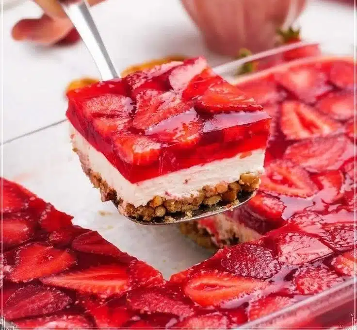 Delicious Strawberry Pretzel Salad showcasing layered flavors and textures