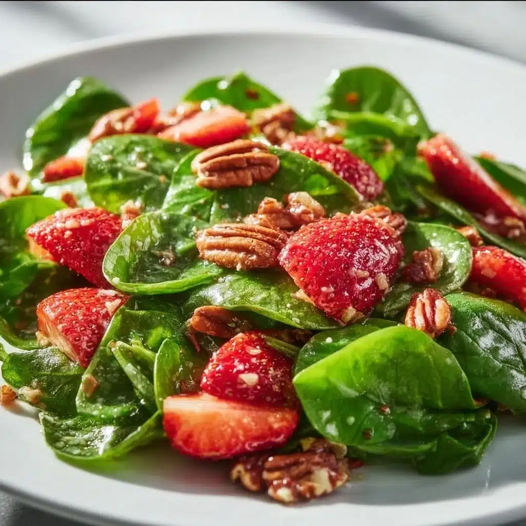 Fresh Strawberry Spinach Salad with vibrant greens and juicy strawberries