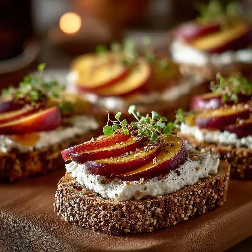 Peach Burrata Crostini